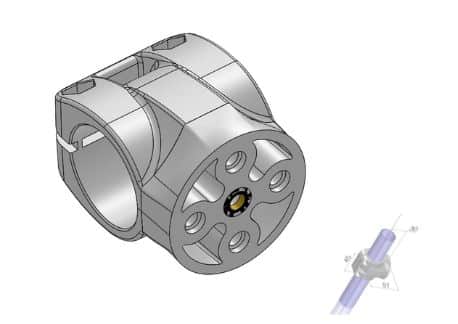 raccord tubulaire intersection insert simple tube alu