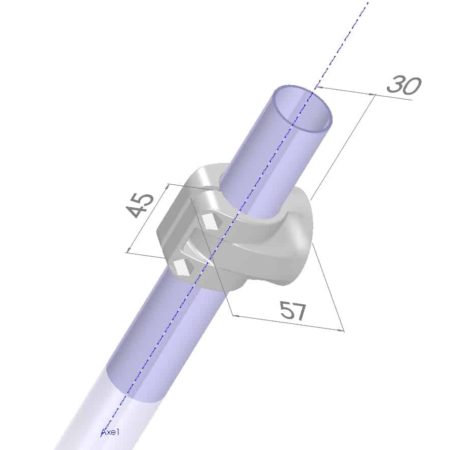 raccord tubulaire intersection insert simple tube alu plan