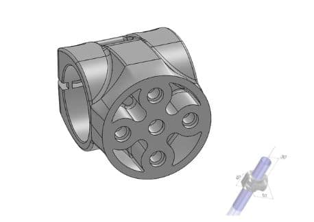 raccord tubulaire intersection sans insert tube alu