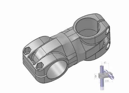 raccord tubulaire croix tube alu