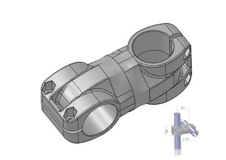 raccord tubulaire croix tube alu