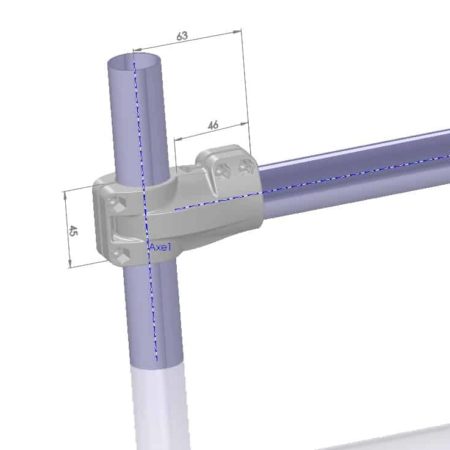 raccord tubulaire angle T plan tube alu