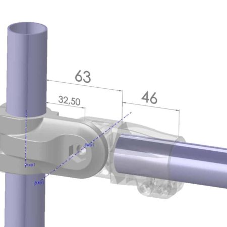 kit articule orthogonal tube alu plan