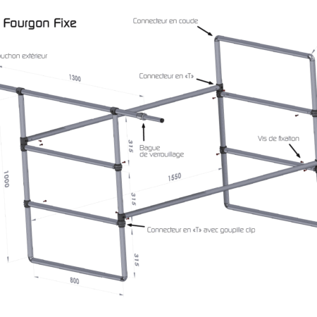 kit amenagement camion fixe tube alu